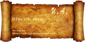 Ulbrich Anna névjegykártya