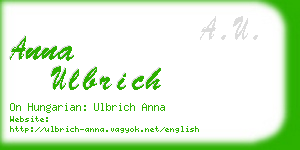 anna ulbrich business card